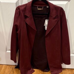 T Tahari Burgundy Blazer
